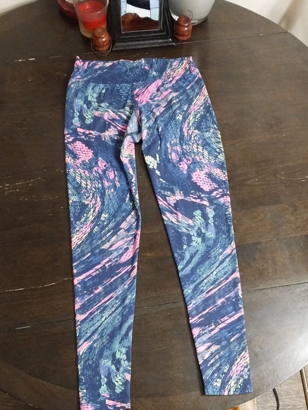 Girls' Navy Multicolor Active Leggings - Donajofi-Size 1